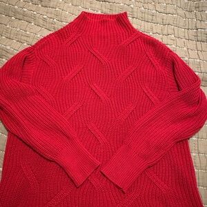 LOFT Red Women's Cowl Neck Sweater
